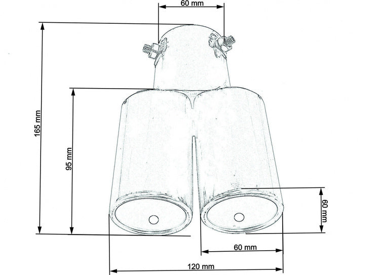 Exhaust Pipe 60x120mm enter 60mm