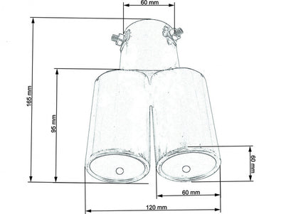 Exhaust Pipe 60x120mm enter 60mm
