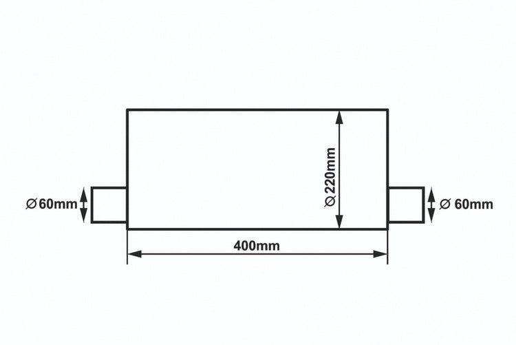 Mittelschalldämpfer 60mm RM