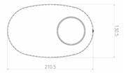 The muffler cap oval side exit 57mm 127x203mm