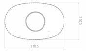 The muffler cap oval side central 65mm 127x203mm
