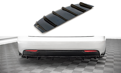 Diffusor Tesla Model S Facelift Heck Glanz Schwarz