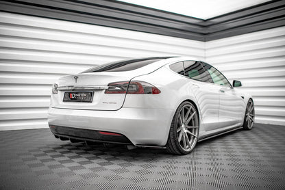 Diffusor Tesla Model S Facelift Heck Glanz Schwarz