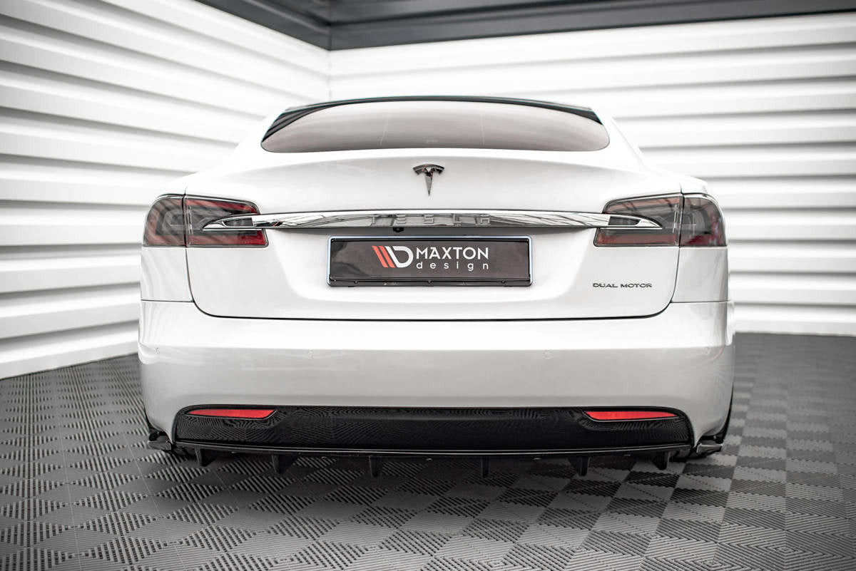 Diffusor Tesla Model S Facelift Heck Glanz Schwarz