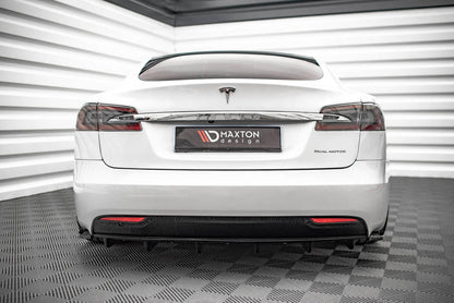 Diffusor Tesla Model S Facelift Heck Glanz Schwarz