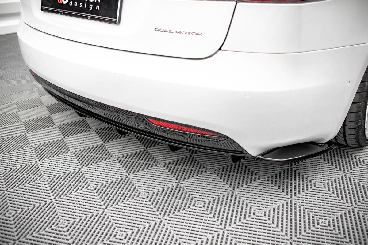 Diffusor Tesla Model S Facelift Heck Glanz Schwarz