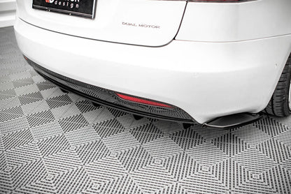 Diffusor Tesla Model S Facelift Heck Glanz Schwarz