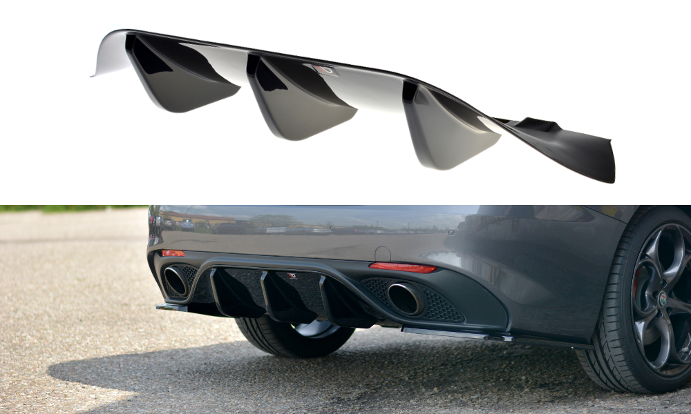 Diffusor Alfa Romeo Giulia Veloce Heckschürze Glanz Schwarz