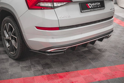 Diffusor Skoda Kodiaq I Sportline Heckschürze Glanz Schwarz