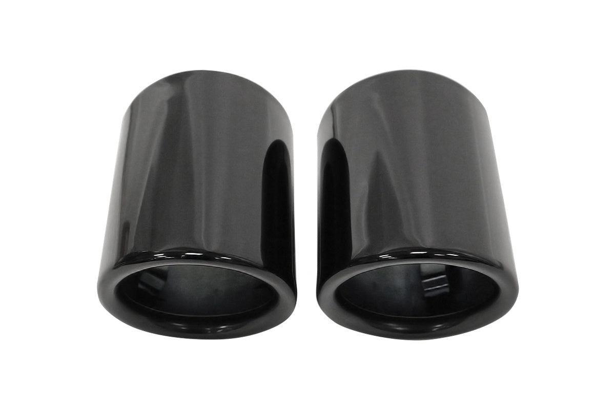 Exhaust Tip 74mmx2 enter 71mm Black Chrome