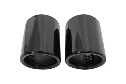 Exhaust Tip 74mmx2 enter 71mm Black Chrome