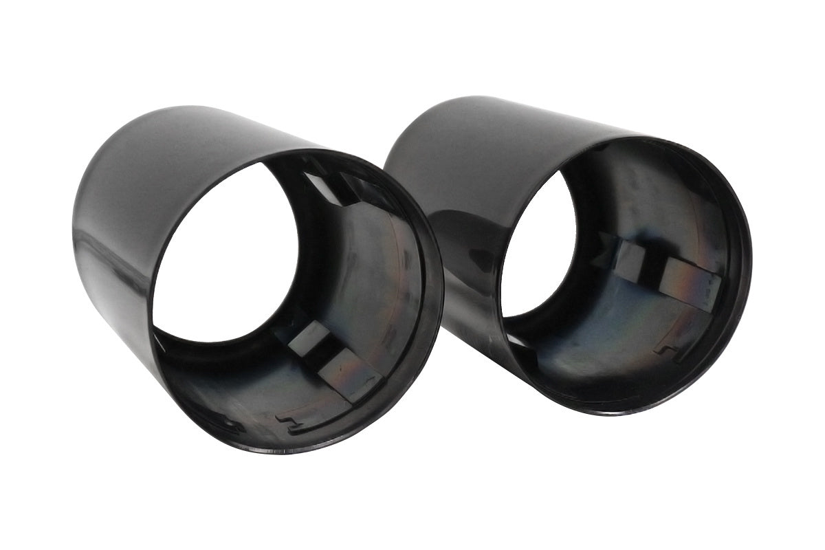 Exhaust Tip 74mmx2 enter 71mm Black Chrome