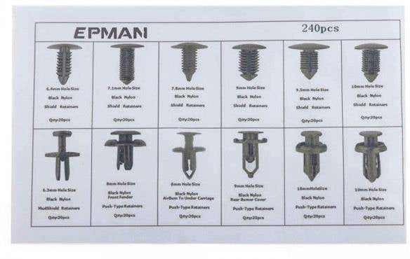Pins Clamps Set 240 pcs