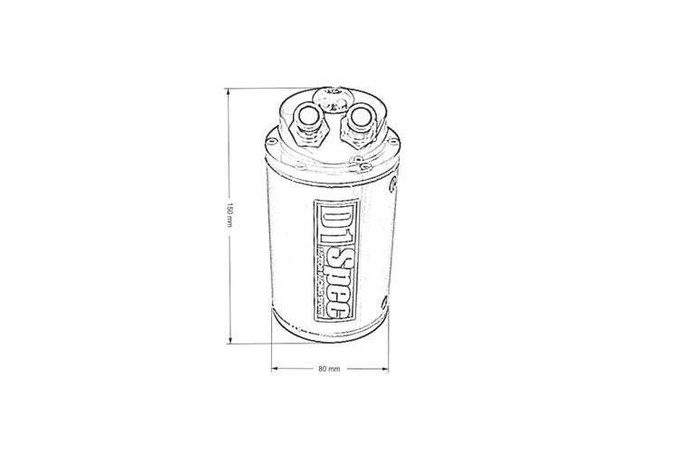 Oil catch tank D1Spec 15mm Blue