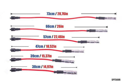 PowerTEC Zündkabel AUDI 80 100 A6 A8 VW PASSAT 2.4 2.6 2.8L 90-00 ROT