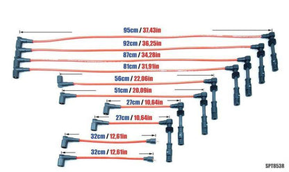 PowerTEC Zündkabel AUDI V8 100 S6 3.6 4.2L V8 91-97 ROT
