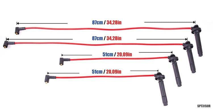 PowerTEC Ignition Leads SUBARU FORESTER LEGACY EJ25 EJ253 03-09 RED