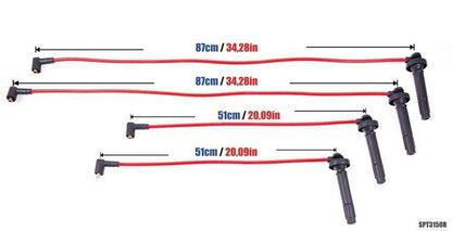 PowerTEC Ignition Leads SUBARU FORESTER LEGACY EJ25 EJ253 03-09 RED