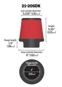 AEM Air Filter 21-205DK 102mm