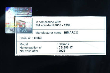 Racing Seat Bimarco Dakar Velvet Blue FIA