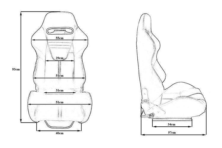Racing seat R-LOOK II PVC Black Red