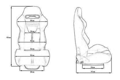 Racing seat R-LOOK II PVC Black Red