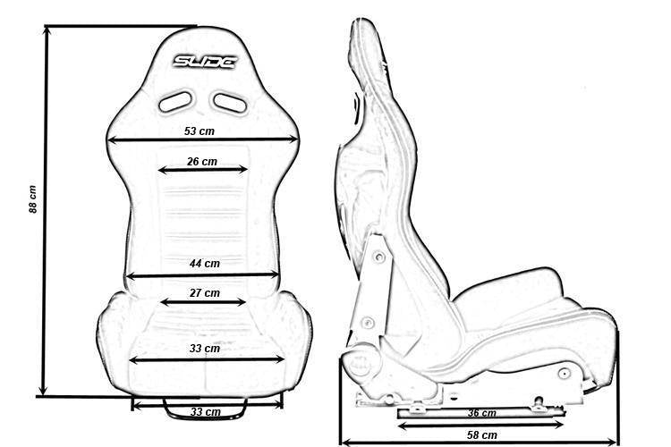 Racing seat SLIDE X3 suede Black S