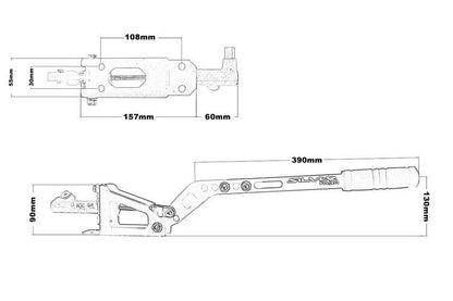 Hydraulic handbrake Vertical Horizontal