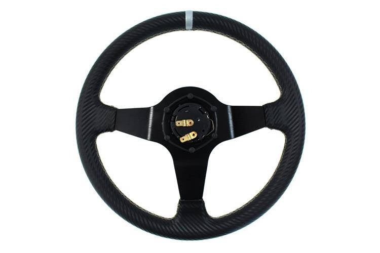 Steering wheel SLIDE 350mm offset:90mm Carbon Silver Strip