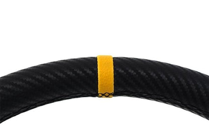 Steering wheel SLIDE 350mm offset:90mm Carbon Yellow Strip
