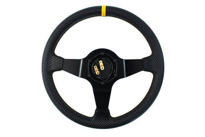 Steering wheel SLIDE 350mm offset:90mm Carbon Yellow Strip