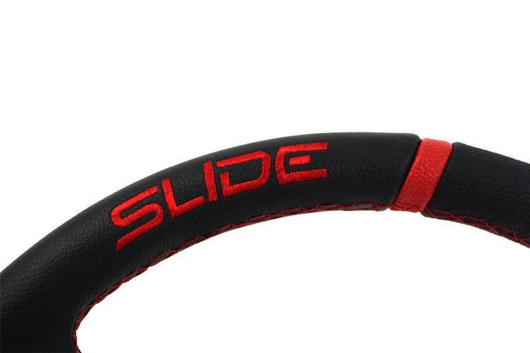 Lenkrad SLIDE 350mm Versatz: 90mm Leder Rot