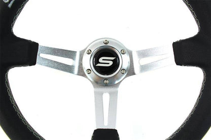 Lenkrad SLIDE 350mm Versatz: 90mm Leder Silber