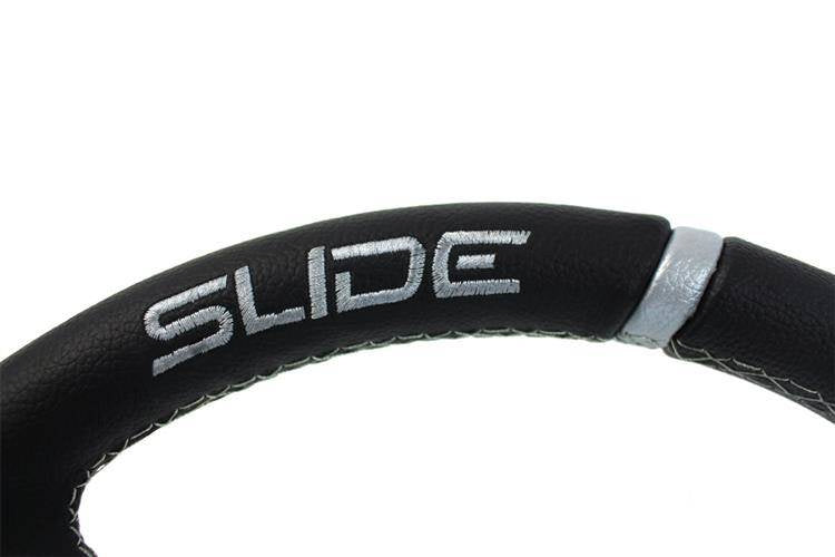 Lenkrad SLIDE 350mm Versatz: 90mm Leder Silber