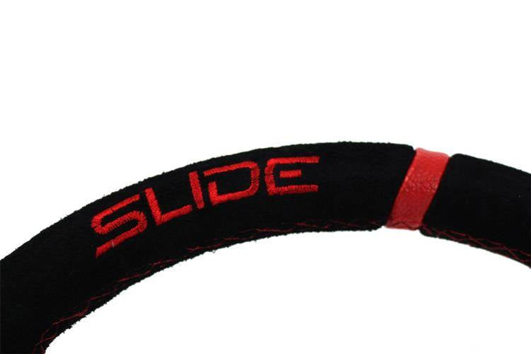 Steering wheel SLIDE 350mm offset:90mm Suede Red