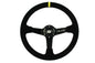 Steering wheel SLIDE 350mm offset:90mm Suede Yellow Strip