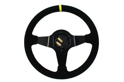 Steering wheel SLIDE 350mm offset:90mm Suede Yellow Strip