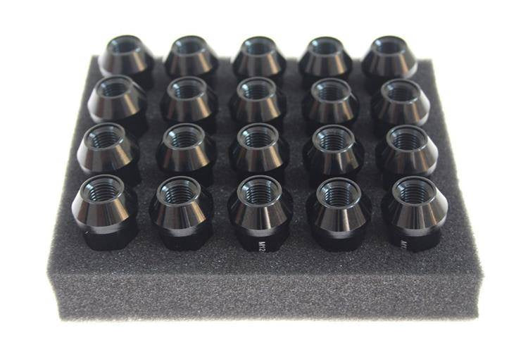 Wheel lug nuts JBR 50mm M12 x1,25 Black