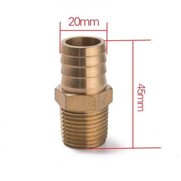 Nipple 1/2" to 19mm hose Brass