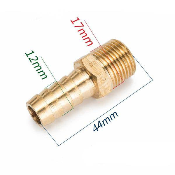 Nipple 3/8" to 12mm hose Brass