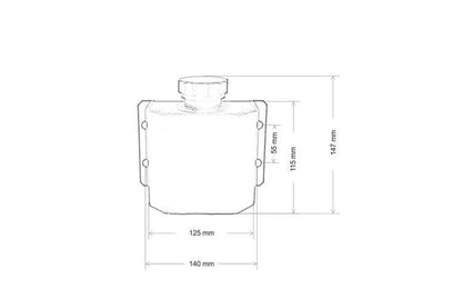 Oil catch tank bulkhead TurboWorks 1 l Black