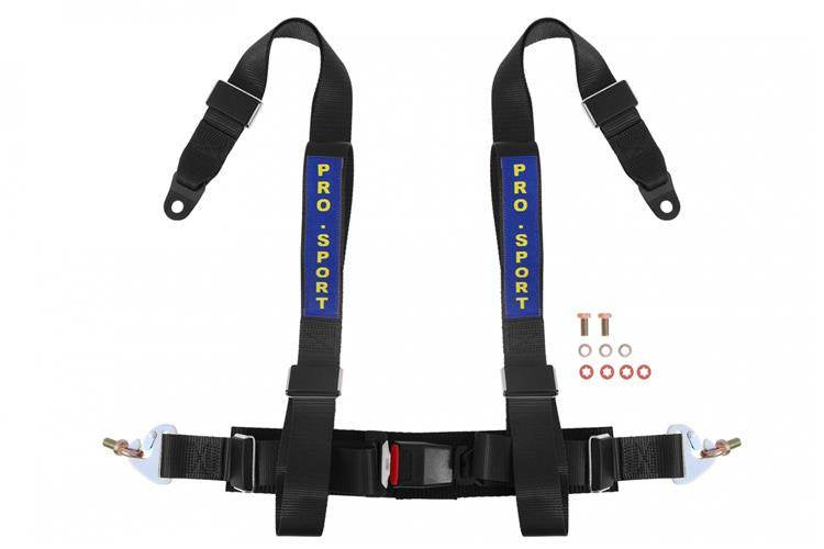 Racing seat belts 4p 3" Black - Pro Sport