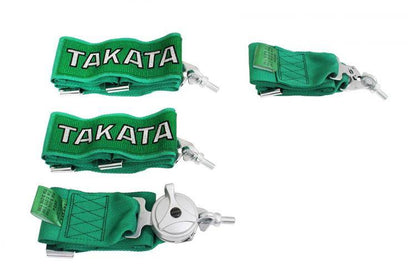 Rennsport-Sicherheitsgurte 4-Punkt 3" grün Takata Replica Gurt