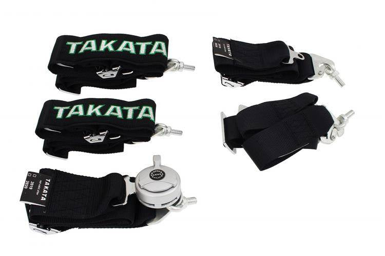 Renn-Sicherheitsgurte 6-Punkt 3" Schwarz Takata Replica Gurt