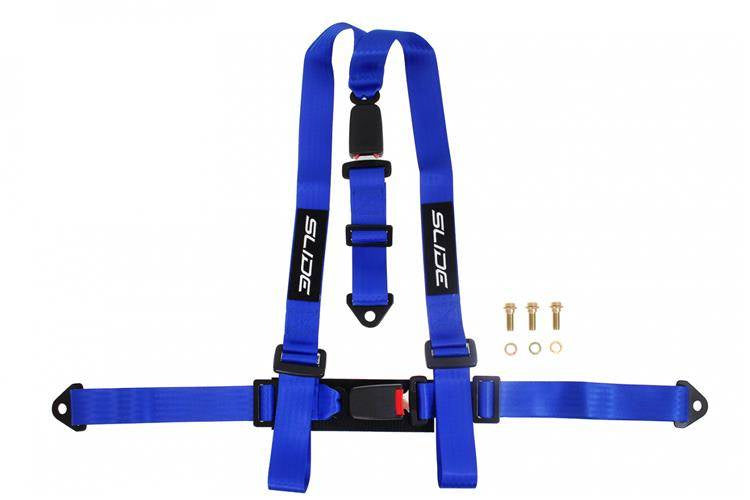 Racing seat belts Slide 3p 2" Blue E4 Homologation