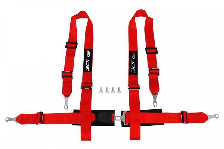 Racing seat belts Slide 4p 2" Red
