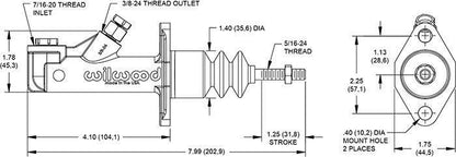 Brake clutch master cylinder Wilwood GS Compact 0,5"