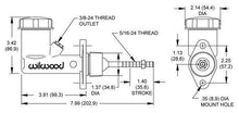 Brake clutch master cylinder with tank Wilwood 0,7"