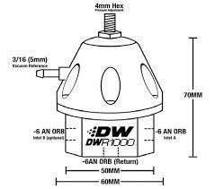DeatschWerks DWR1000 einstellbarer Benzindruckregler AN6