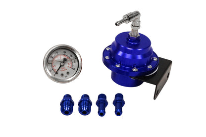 TurboWorks Benzindruckregler Racing AN6 mit Manometer Blau
